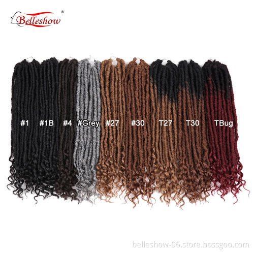 Hot sell synthetic fashion crochet hair SOUL GODDESS 20inch low temperature flame retardant silk ombre faux dreadlocks hair